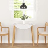 Eettafel massief rubberhout naturel/wit 90x90 cm - 35% korting