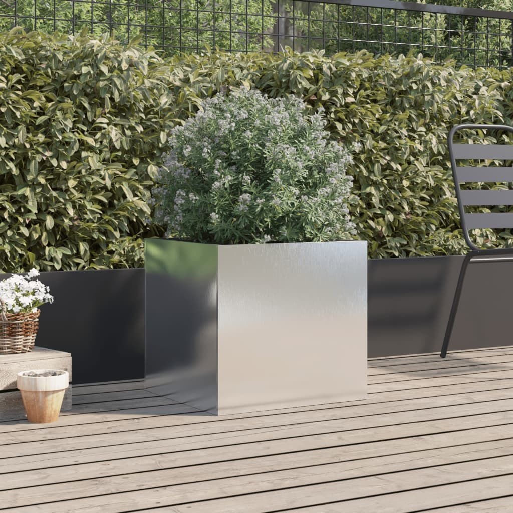 Plantenbak Roestvrij Staal 49x47x46 cm Zilver - 54% Korting