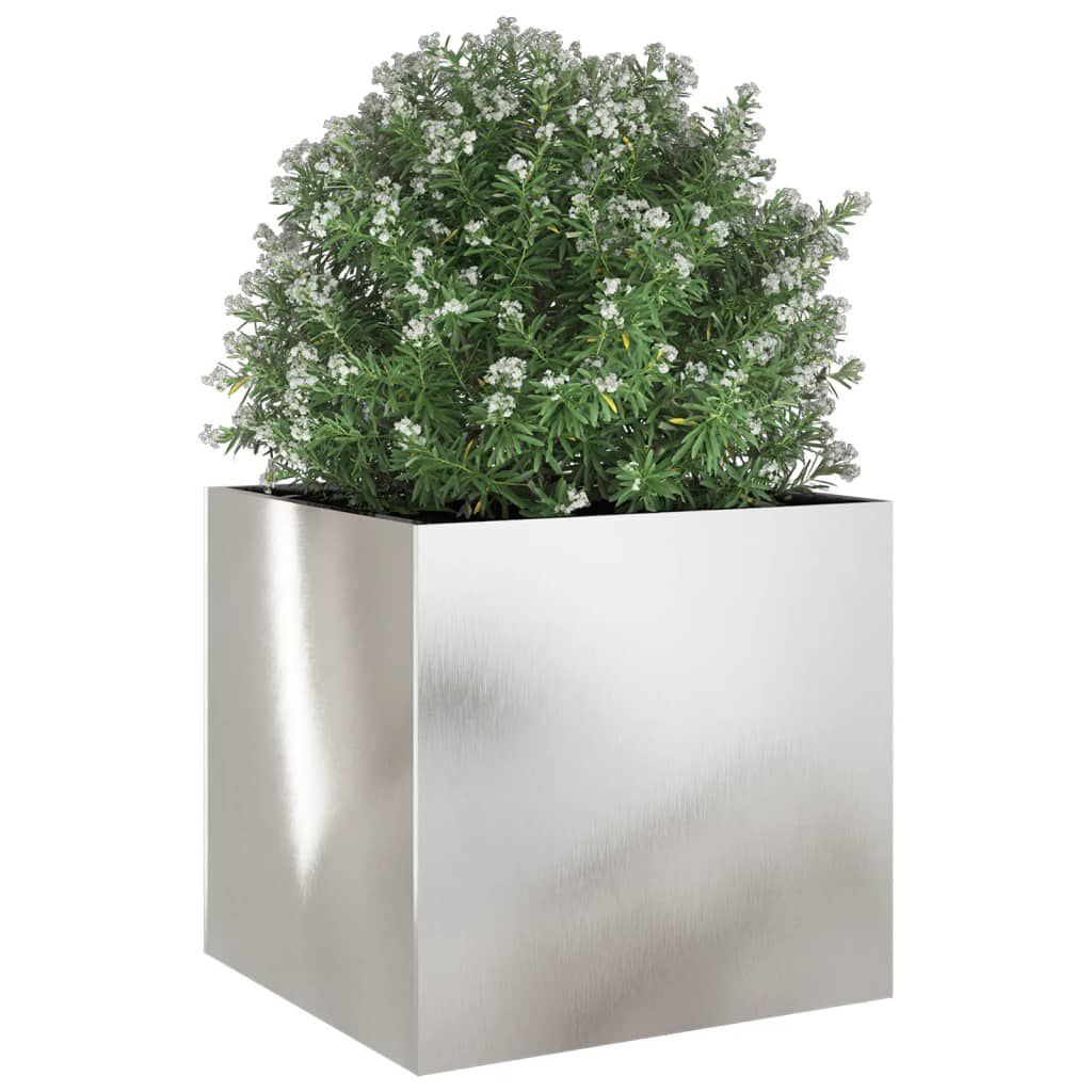 Plantenbak Roestvrij Staal 49x47x46 cm Zilver - 54% Korting