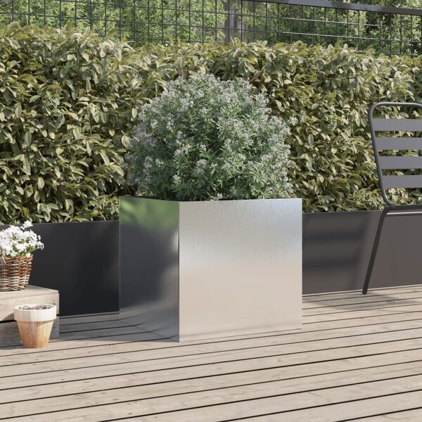 Plantenbak 49x47x46 cm Roestvrij Staal Zilver - 54% Korting
