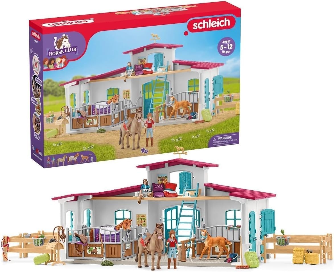 Paardenspeelset Manege met 3 paarden & Hannah/Lisa, 115-delig | 34% korting