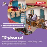 Paardenspeelset Manege met 3 paarden & Hannah/Lisa, 115-delig | 34% korting