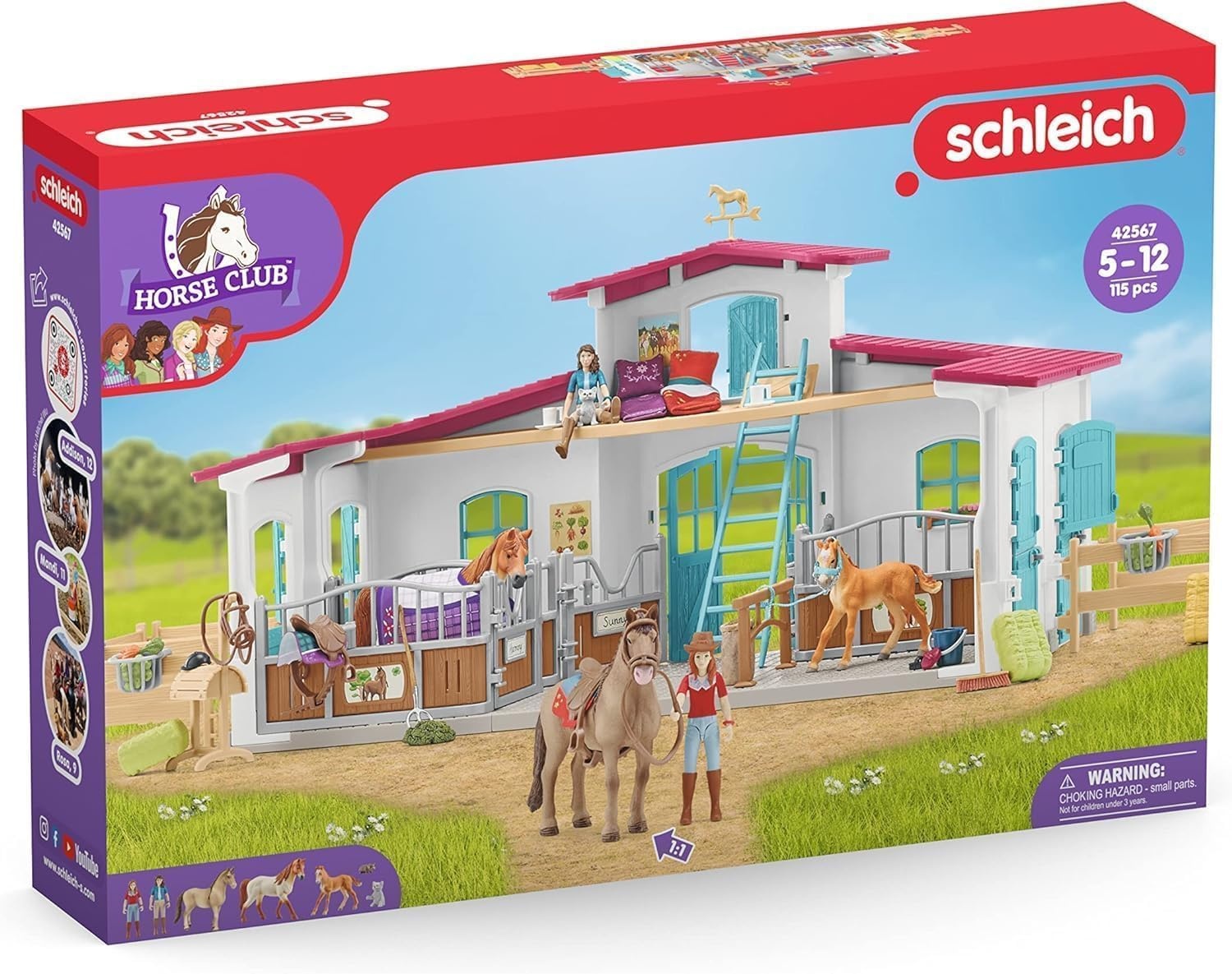 Paardenspeelset Manege met 3 paarden & Hannah/Lisa, 115-delig | 34% korting