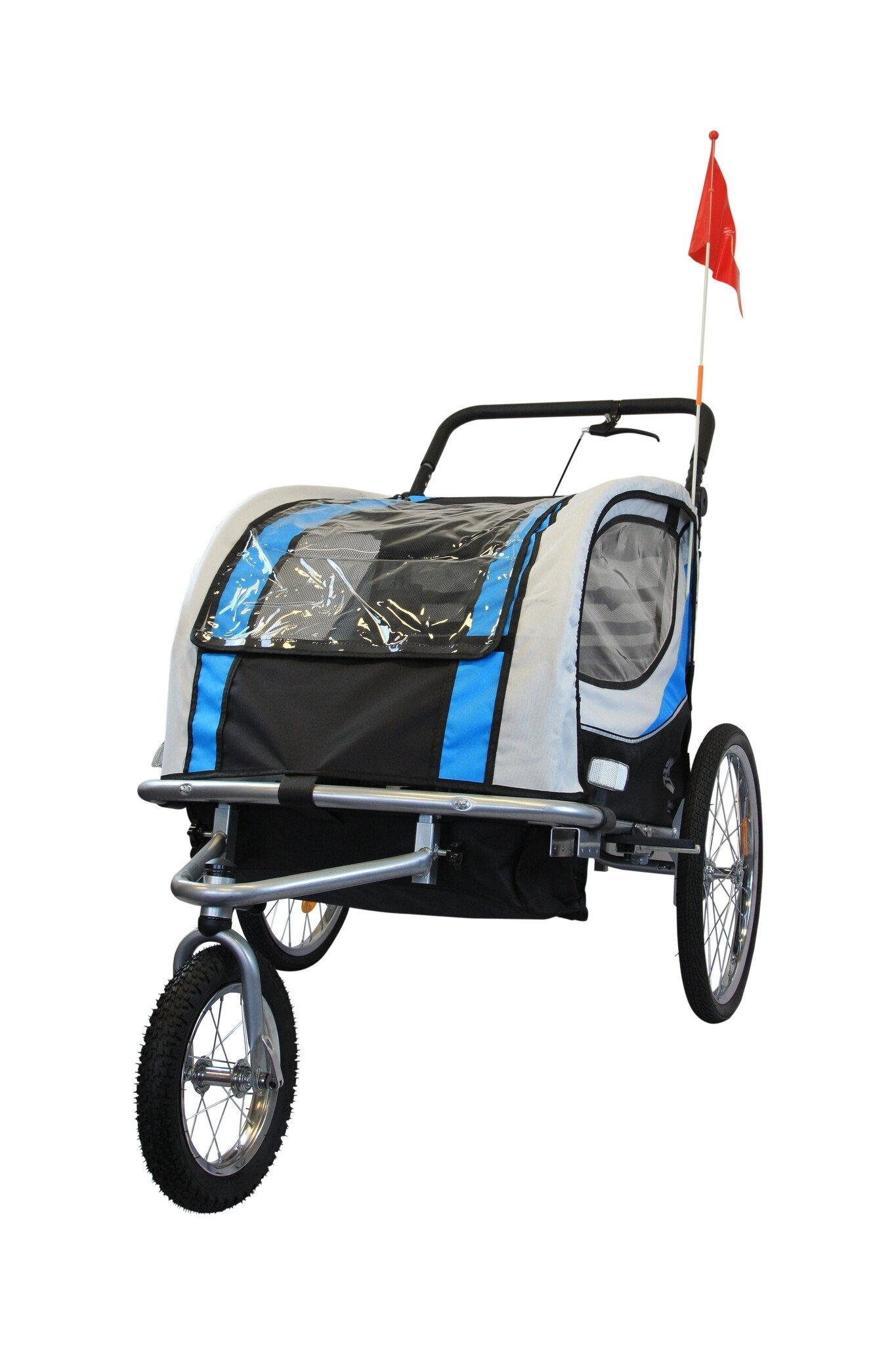 Fietskar & Buggy Blauw - 2 Kinderen met Schokdempers - 35% Korting