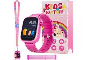 Kinder Smartwatch 4G Roze met GPS & Bellen - 51% Korting