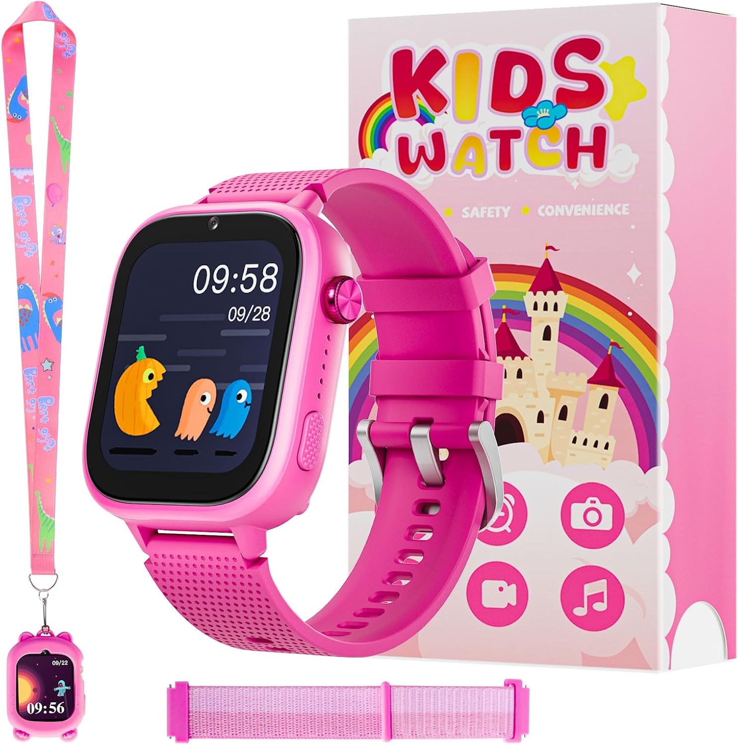 Kinder Smartwatch Roze (34% Korting!) GPS, 4G Video Bellen