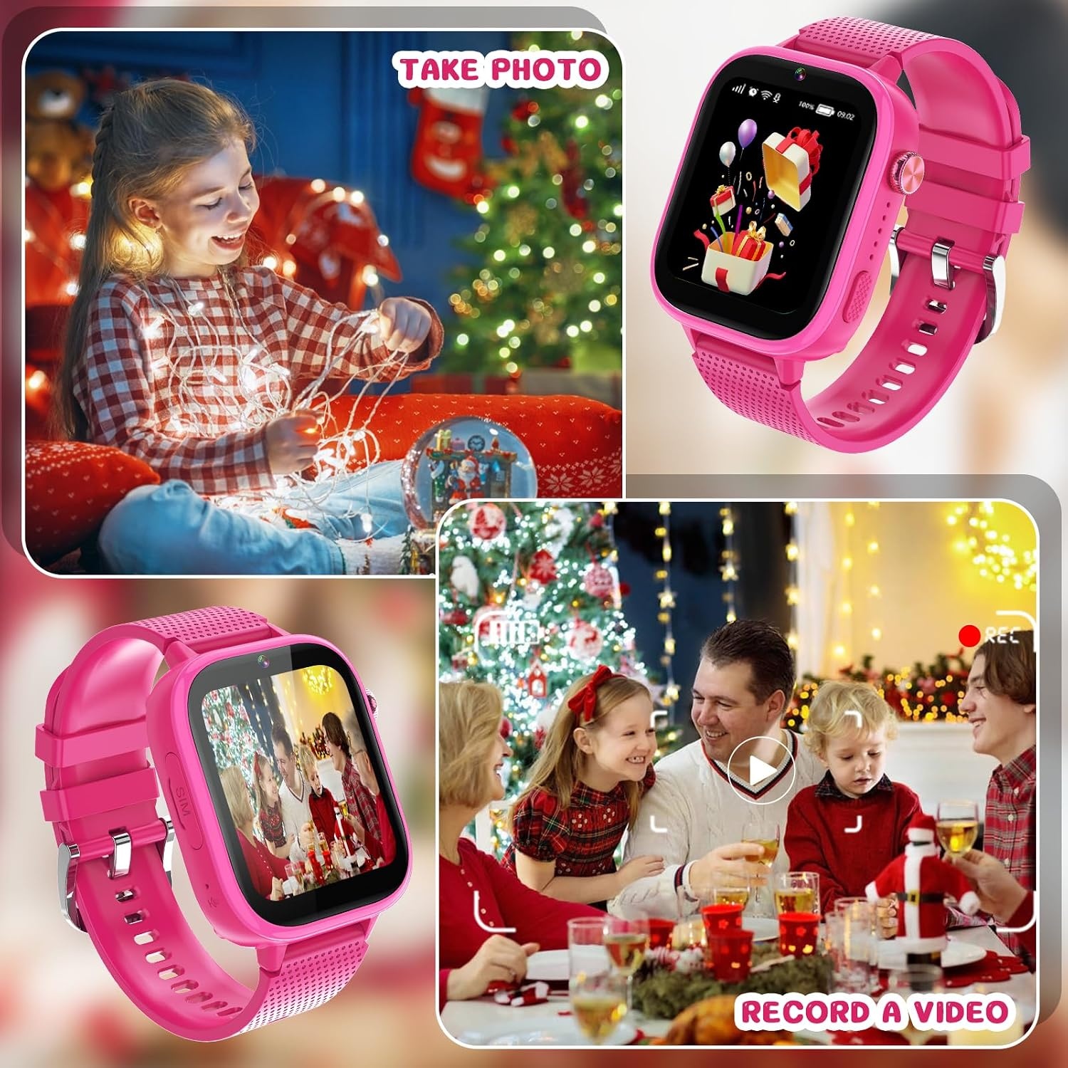 Kinder Smartwatch Roze (34% Korting!) GPS, 4G Video Bellen