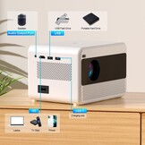 Draagbare Beamer Full HD 1080P 4K - 34% Korting