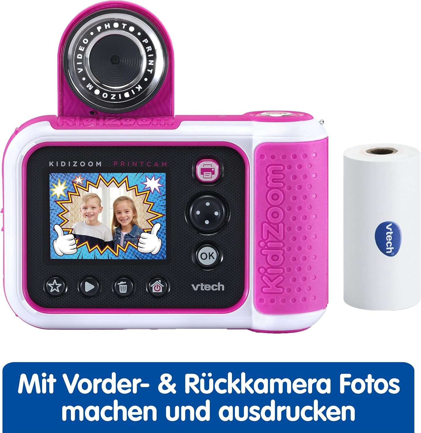 Kinder Instant Camera Roze met Printer (34% korting)