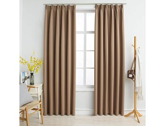 vidaXL Verduisterende Gordijnen met Haken 2 st 140x245 cm Taupe - 33% Korting