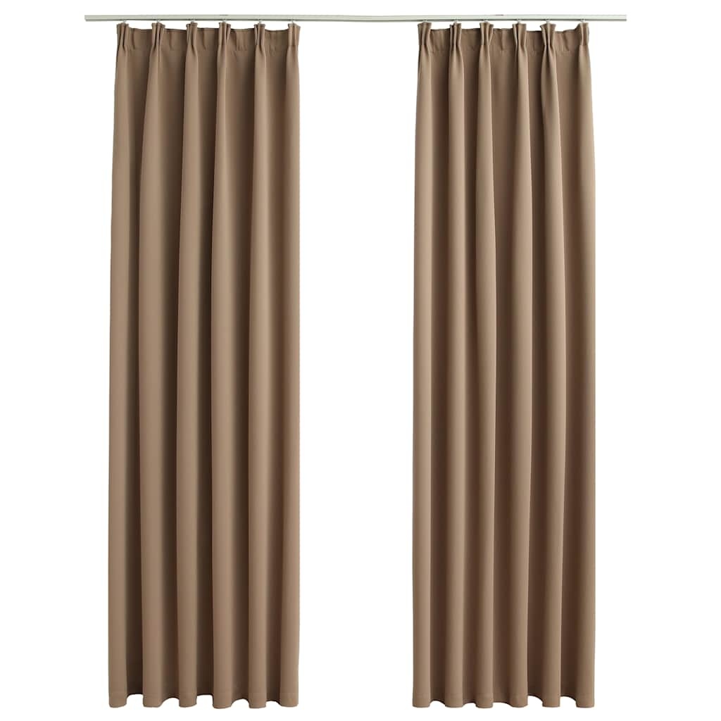 vidaXL Verduisterende Gordijnen met Haken 2 st 140x245 cm Taupe - 33% Korting