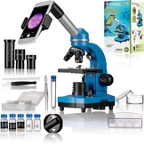 Studentenmicroscoop Blauw | 40x-1600x Vergroting | Incl. Smartphonehouder | 34% Korting