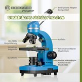 Studentenmicroscoop Blauw | 40x-1600x Vergroting | Incl. Smartphonehouder | 34% Korting