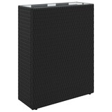 Hoge Plantenbak Zwart Polyrattan 55x22x70 cm - 34% Korting