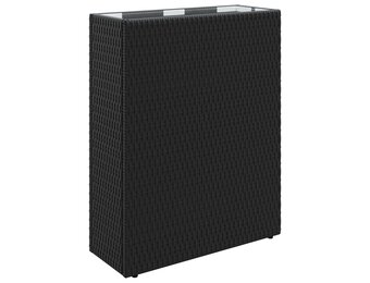 Hoge Plantenbak Zwart Polyrattan 55x22x70 cm - 34% Korting