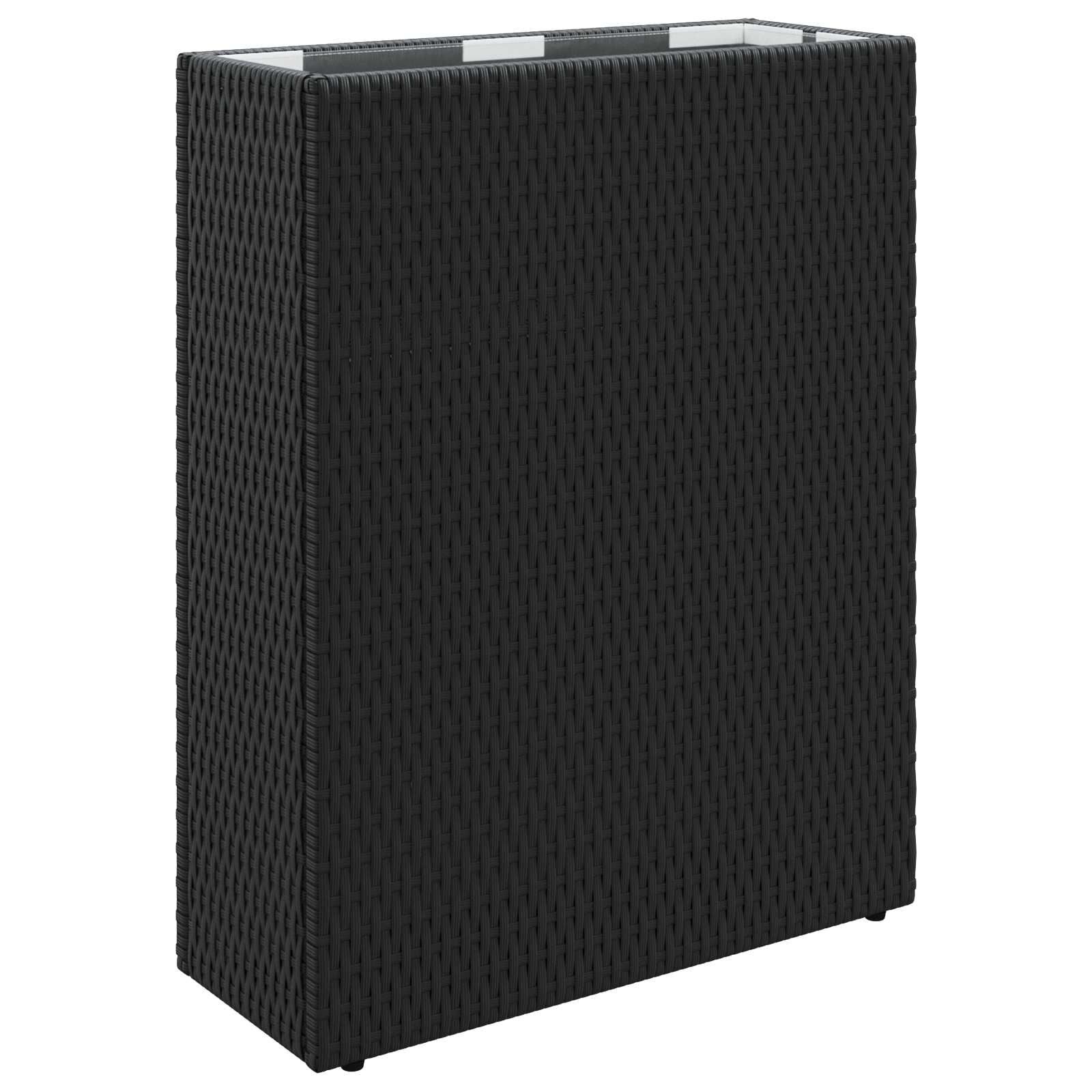 Hoge Plantenbak Zwart Polyrattan 55x22x70 cm - 34% Korting