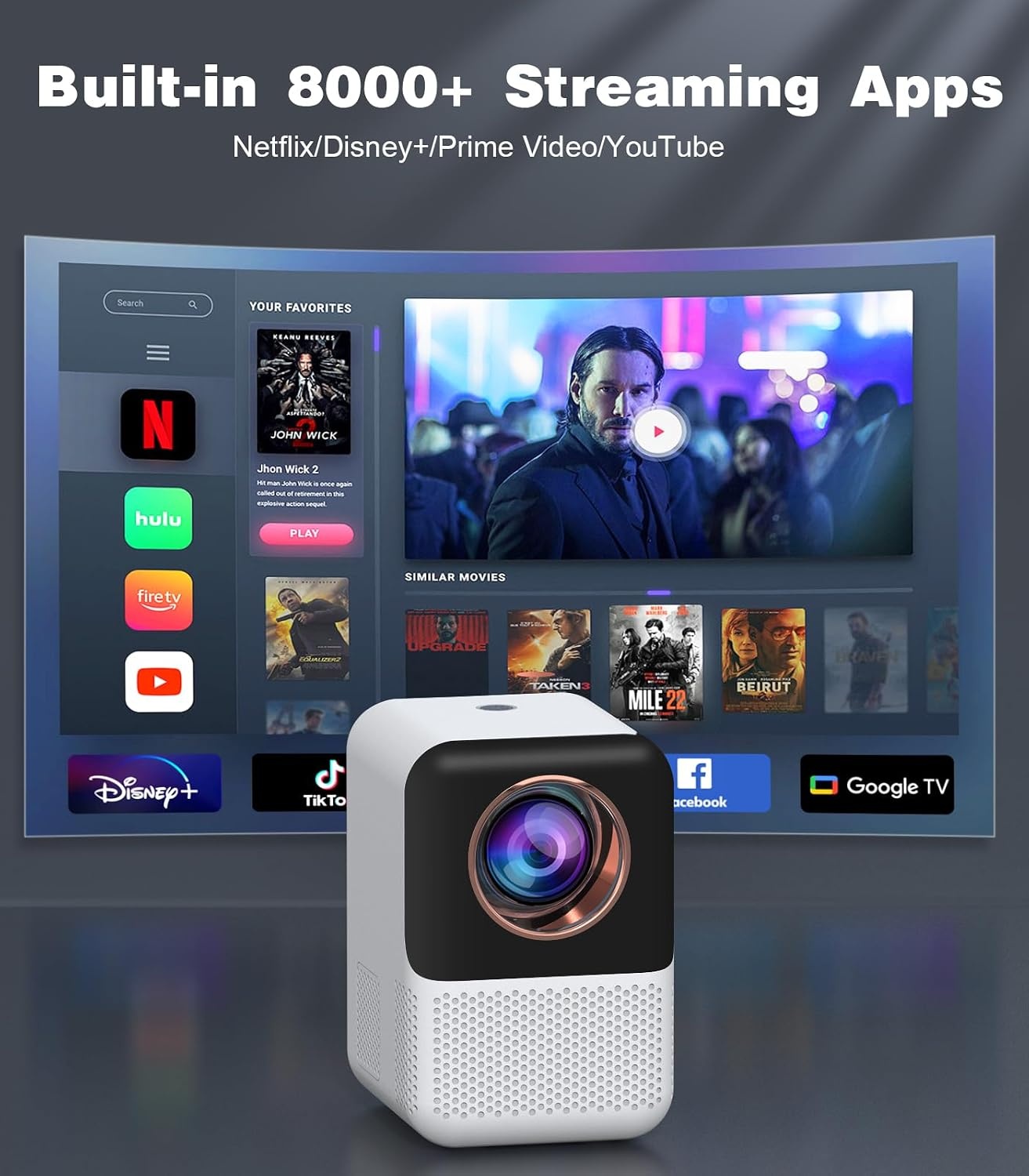 Mini Smart Beamer Full HD 1080p Zwart - 35% Korting