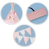 Kindertipi Speeltent Roze - Montessori Stijl met Kussens & Verlichting - 34% Korting