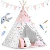 Kindertipi Speeltent Roze - Montessori Stijl met Kussens & Verlichting - 34% Korting