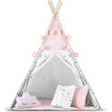 Kindertipi Speeltent Roze - Montessori Stijl met Kussens & Verlichting - 34% Korting