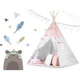 Kindertipi Speeltent Roze - Montessori Stijl met Kussens & Verlichting - 34% Korting