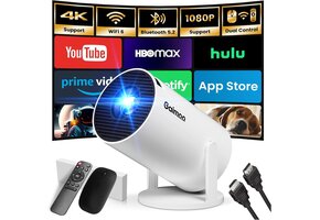 Mini Projector Wit Zwart 4K 1080P WiFi 6 52% Korting
