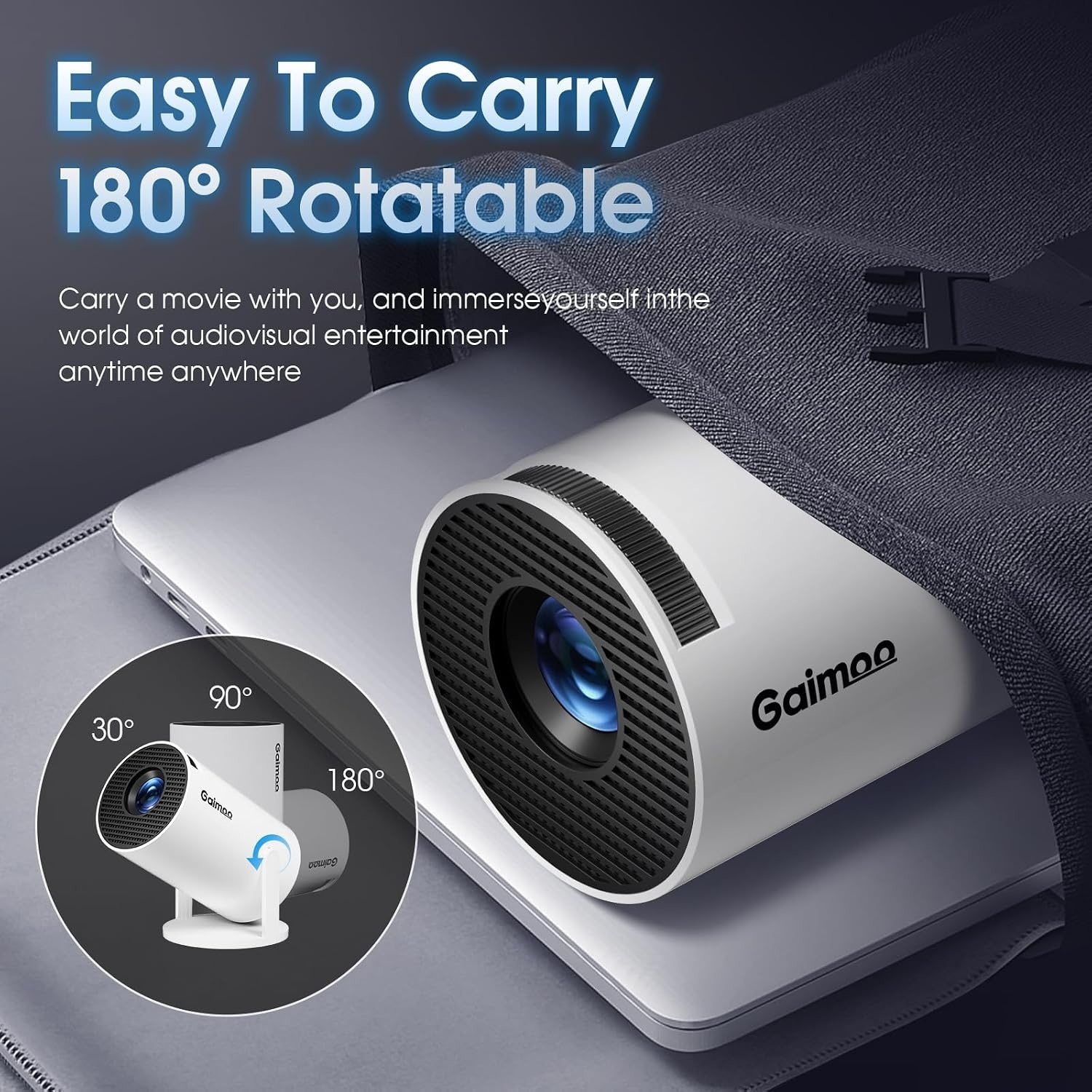 Mini Projector Wit/Zwart 4K 1080P WiFi 6 Bluetooth 5.2 Android Smart TV 34%