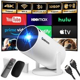 Mini Smart TV Projector 4K 1080P HDR WiFi 6 Zwart - 34% Korting