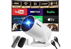 Mini Smart TV Projector 4K HDR Android WiFi 6 Bluetooth 5.2 Zwart