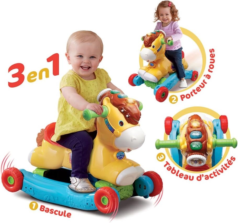 Schommelpaard & Loopwagen 2-in-1 met Bewegingssensor & Geluid 34% Korting