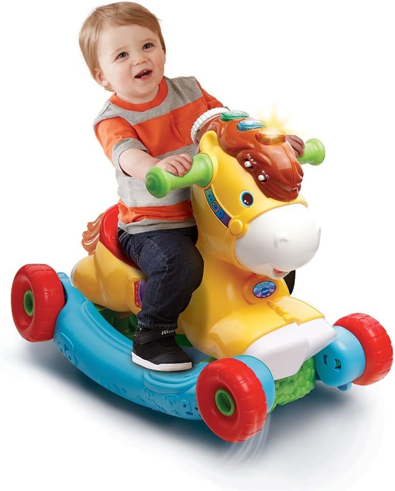 Schommelpaard & Loopwagen 2-in-1 met Bewegingssensor & Geluid 34% Korting