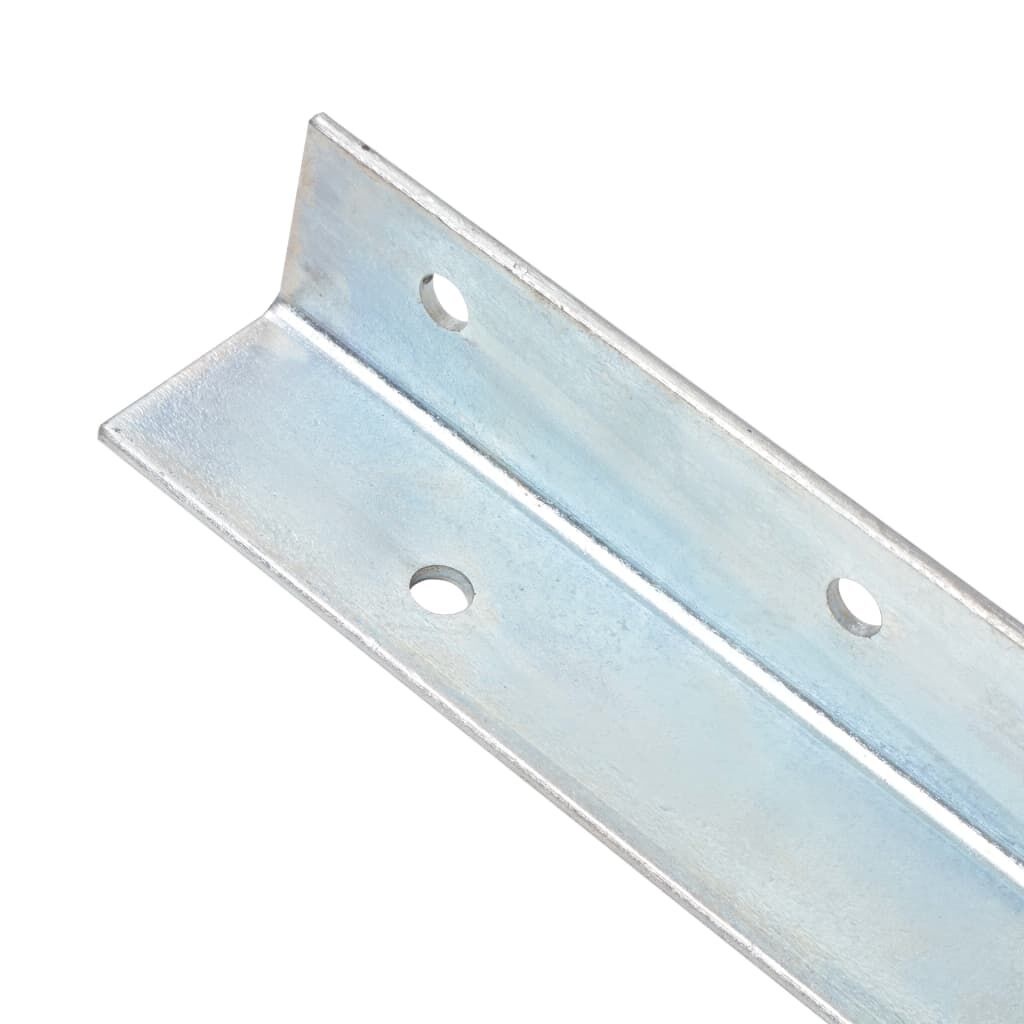 VidaXL Grondanker L-vormig 5x5x50 cm Gegalvaniseerd Staal (12 stuks, 30% korting)