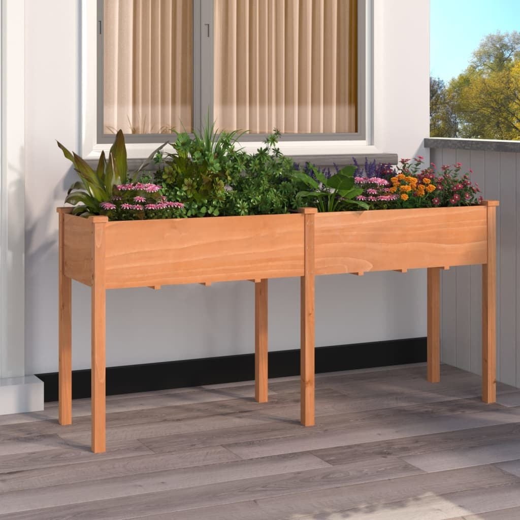 Plantenbak met Voering 161x45x76 cm Vurenhout Bruin - 34% Korting