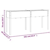 Plantenbak met Voering 161x45x76 cm Vurenhout Bruin - 34% Korting