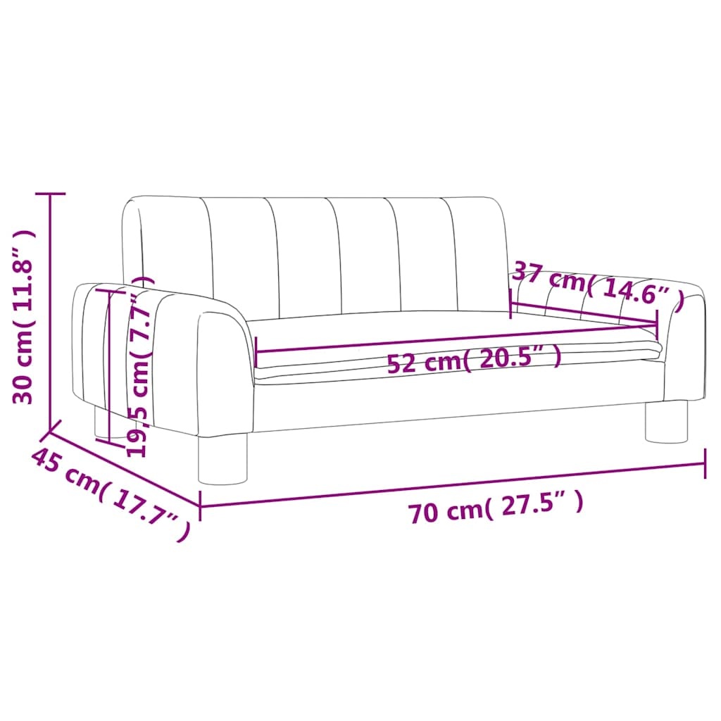 VidaXL Kinderbank Stof Lichtgrijs 70x45x30 cm (54% Korting)