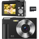 Digitale Kinder Camera Zwart - 48MP FHD - 16x Zoom - 32GB - 34% Korting