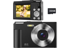 Digitale Kinder Camera Zwart - 48MP, 1080p FHD, 16x Zoom - 40% Korting