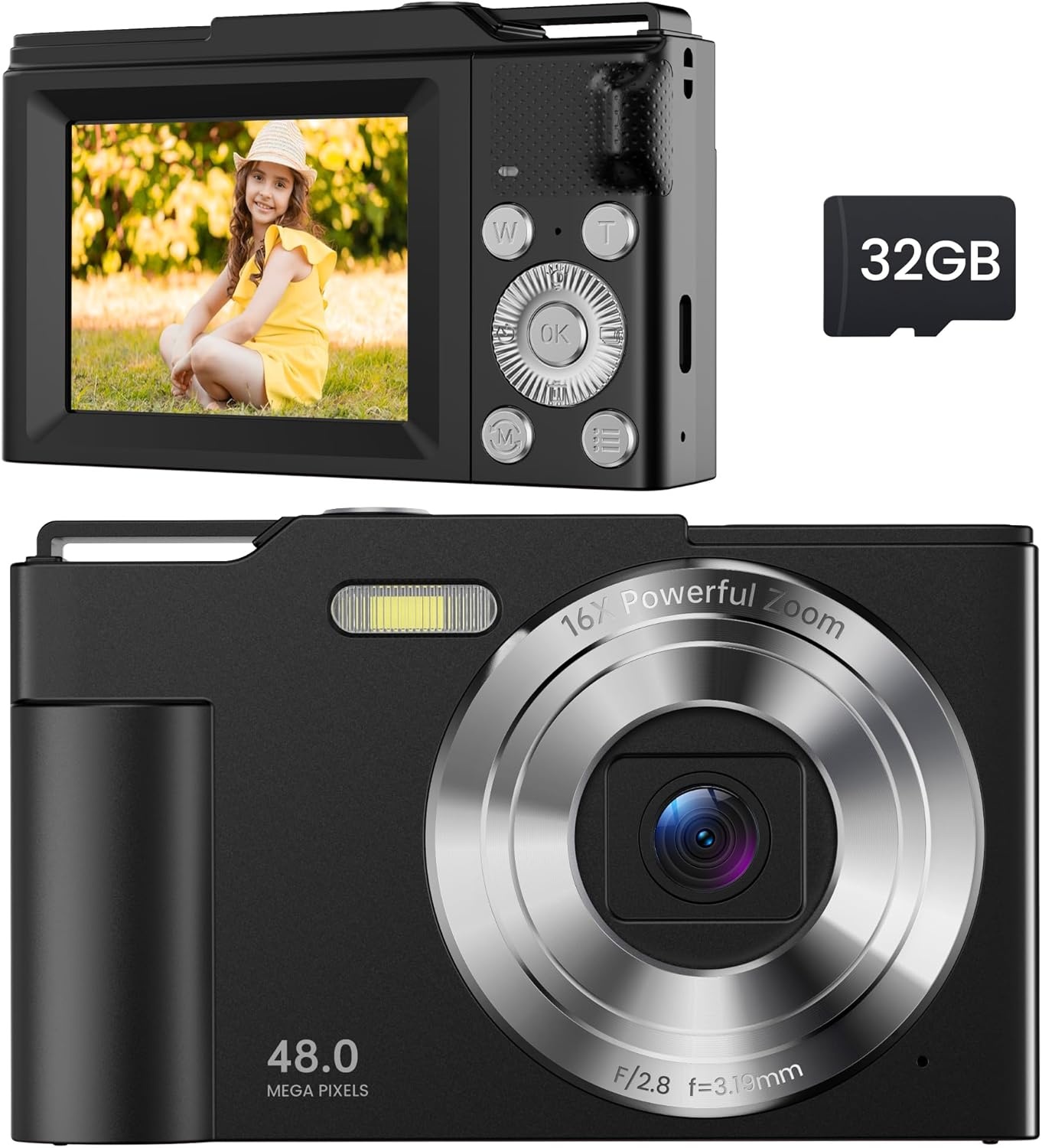 Digitale Kinder Camera Zwart - 48MP FHD - 16x Zoom - 32GB - 34% Korting