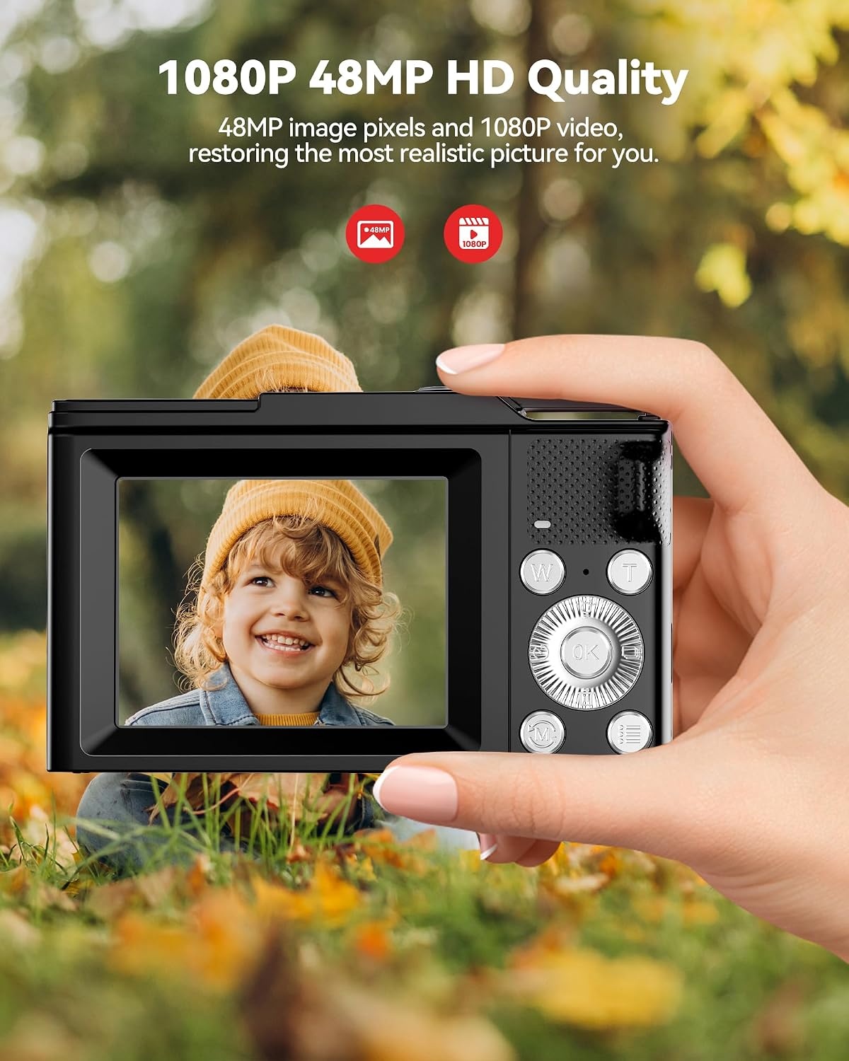 Digitale Kinder Camera Zwart - 48MP FHD - 16x Zoom - 32GB - 34% Korting