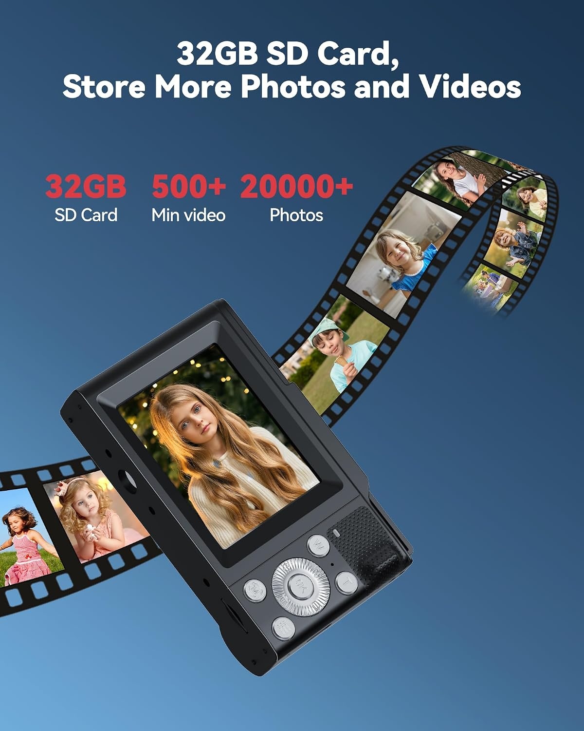 Digitale Kinder Camera Zwart - 48MP FHD - 16x Zoom - 32GB - 34% Korting