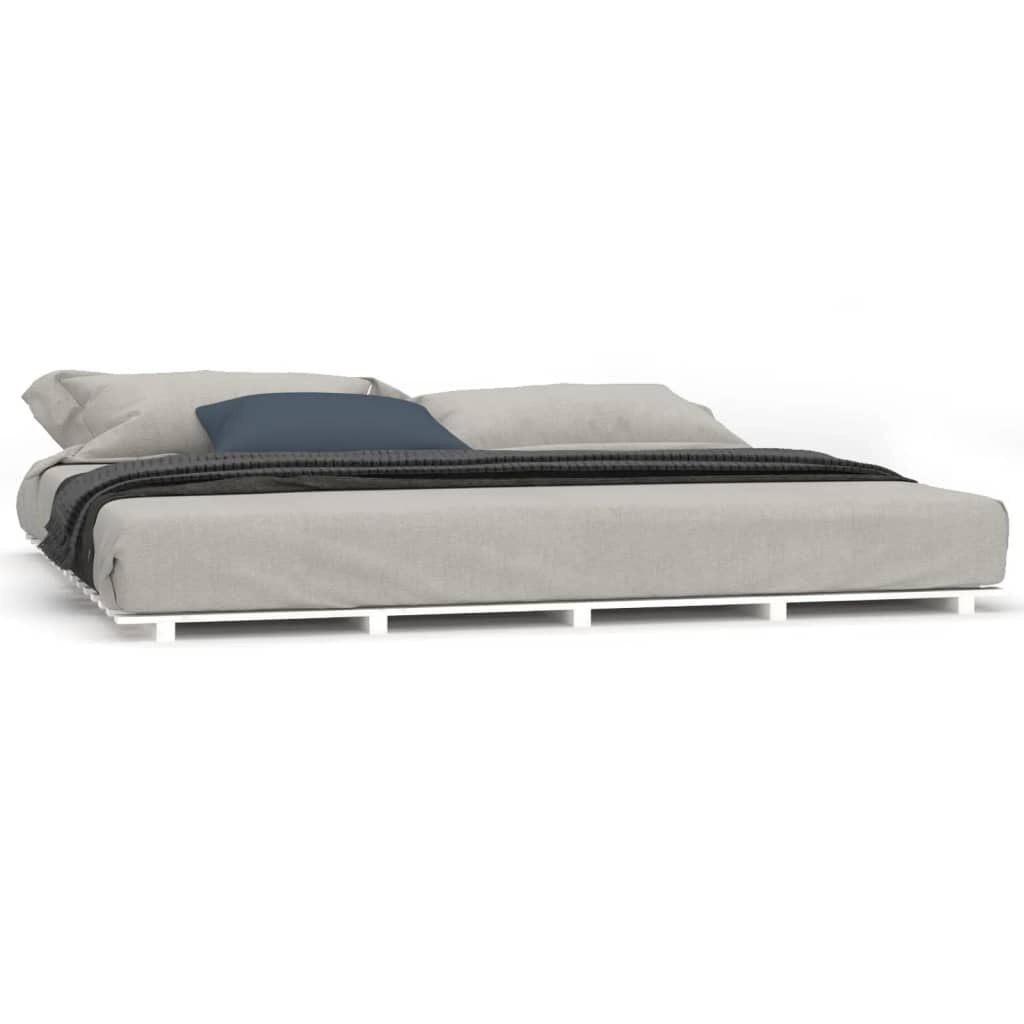 VidaXL Bedframe Grenenhout Wit 200x200 cm - 34% Korting