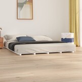 VidaXL Bedframe Grenenhout Wit 200x200 cm - 34% Korting