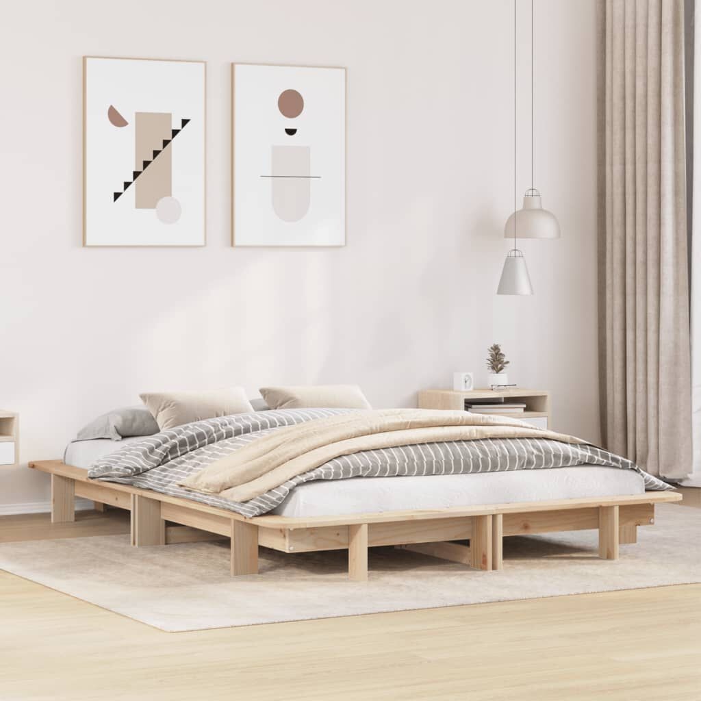 Massief Houten Bedframe Grenenhout 120x200 cm - 35% Korting