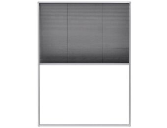 Plissé raamhor 60x80 cm aluminium wit met zwart gaas - 33% korting