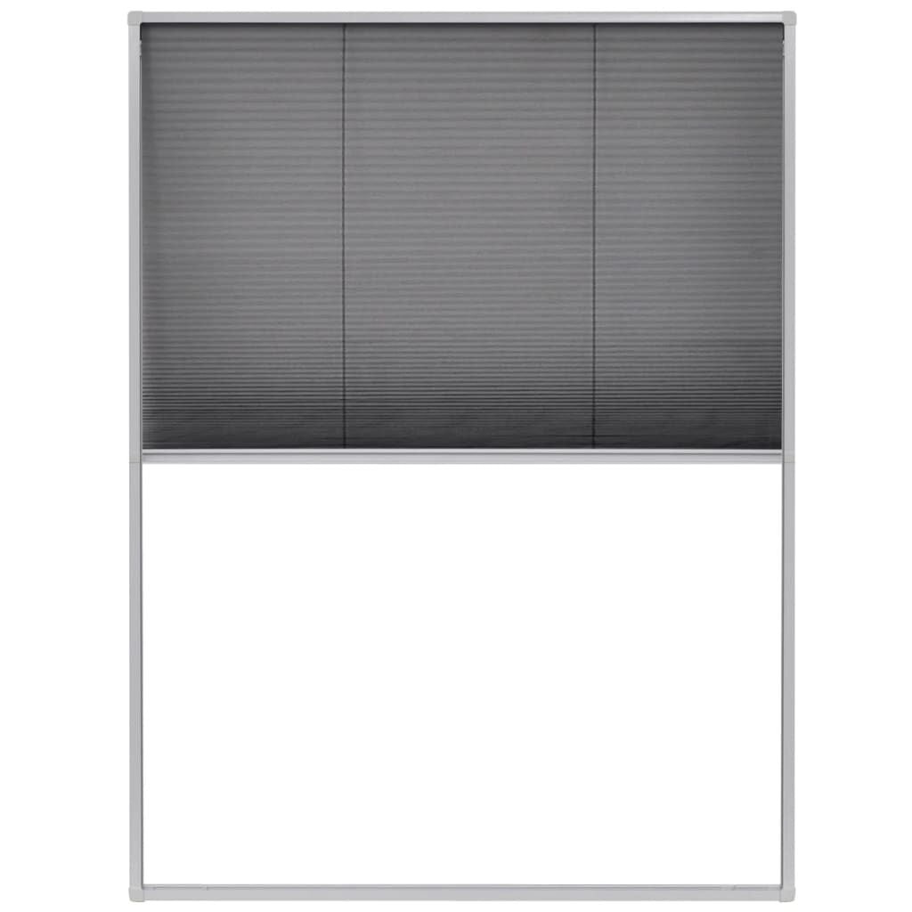 Plissé raamhor 60x80 cm aluminium wit met zwart gaas - 33% korting