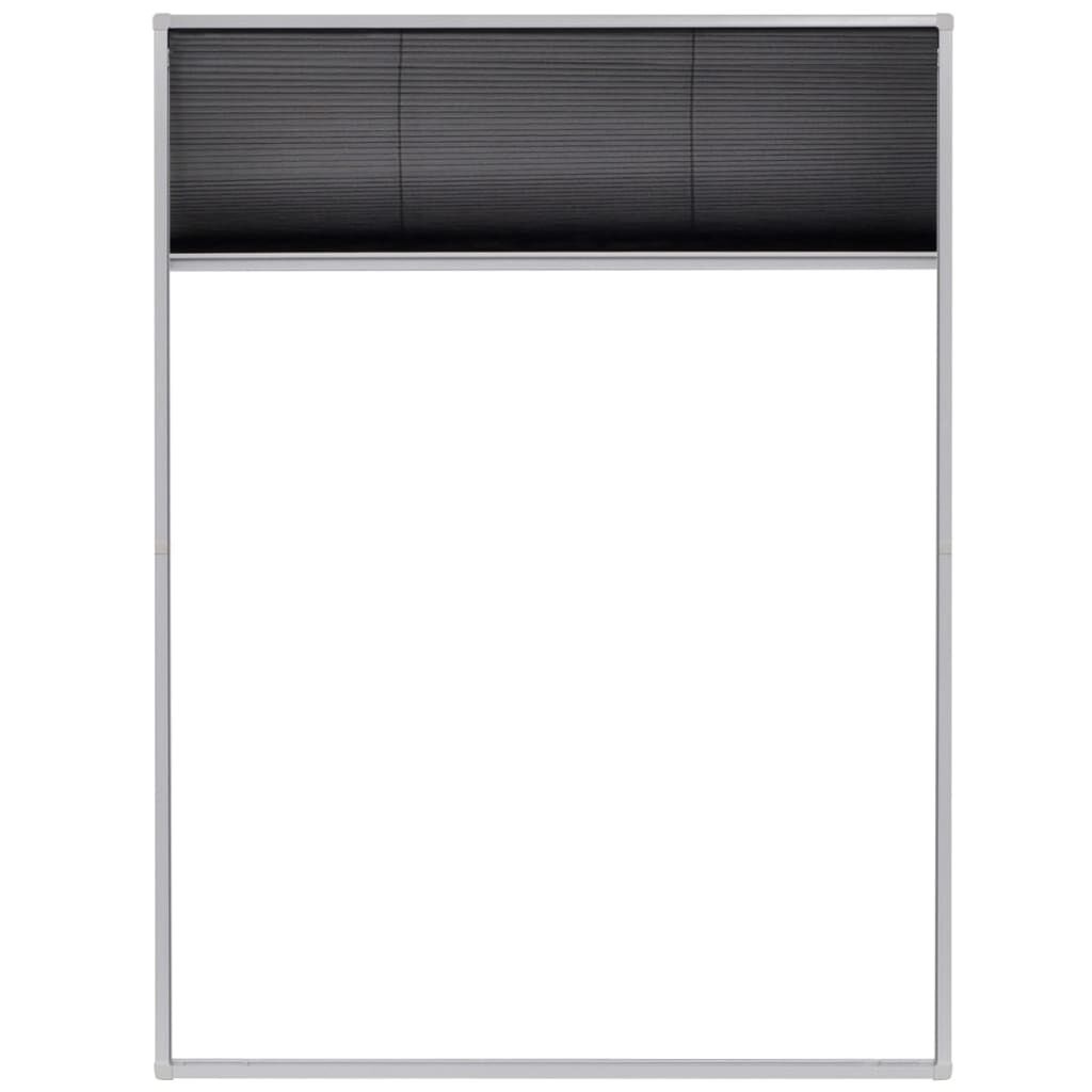Plissé raamhor 60x80 cm aluminium wit met zwart gaas - 33% korting