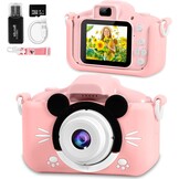 Roze Digitale Kindercamera 20MP + 32GB SD-kaart (32% Korting)