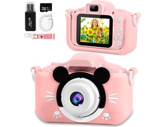 Roze Digitale Kindercamera 20MP + 32GB SD-kaart (32% Korting)