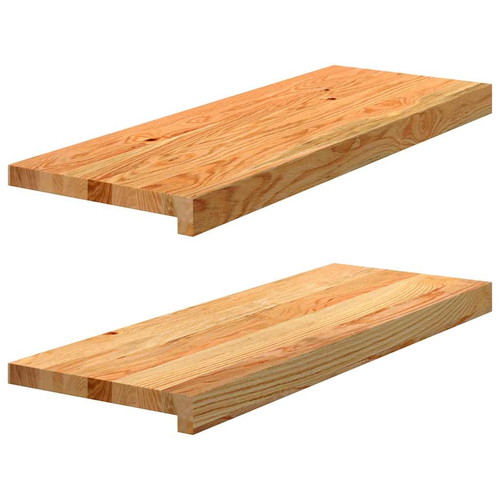 VidaXL Vensterbanken Massief Eikenhout Lichtbruin - Set van 2 (70x30x2cm) - 34% Korting