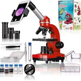 Bresser Junior Biolux SEL Microscoop Rood - 1600x Vergroting, Smartphone Adapter